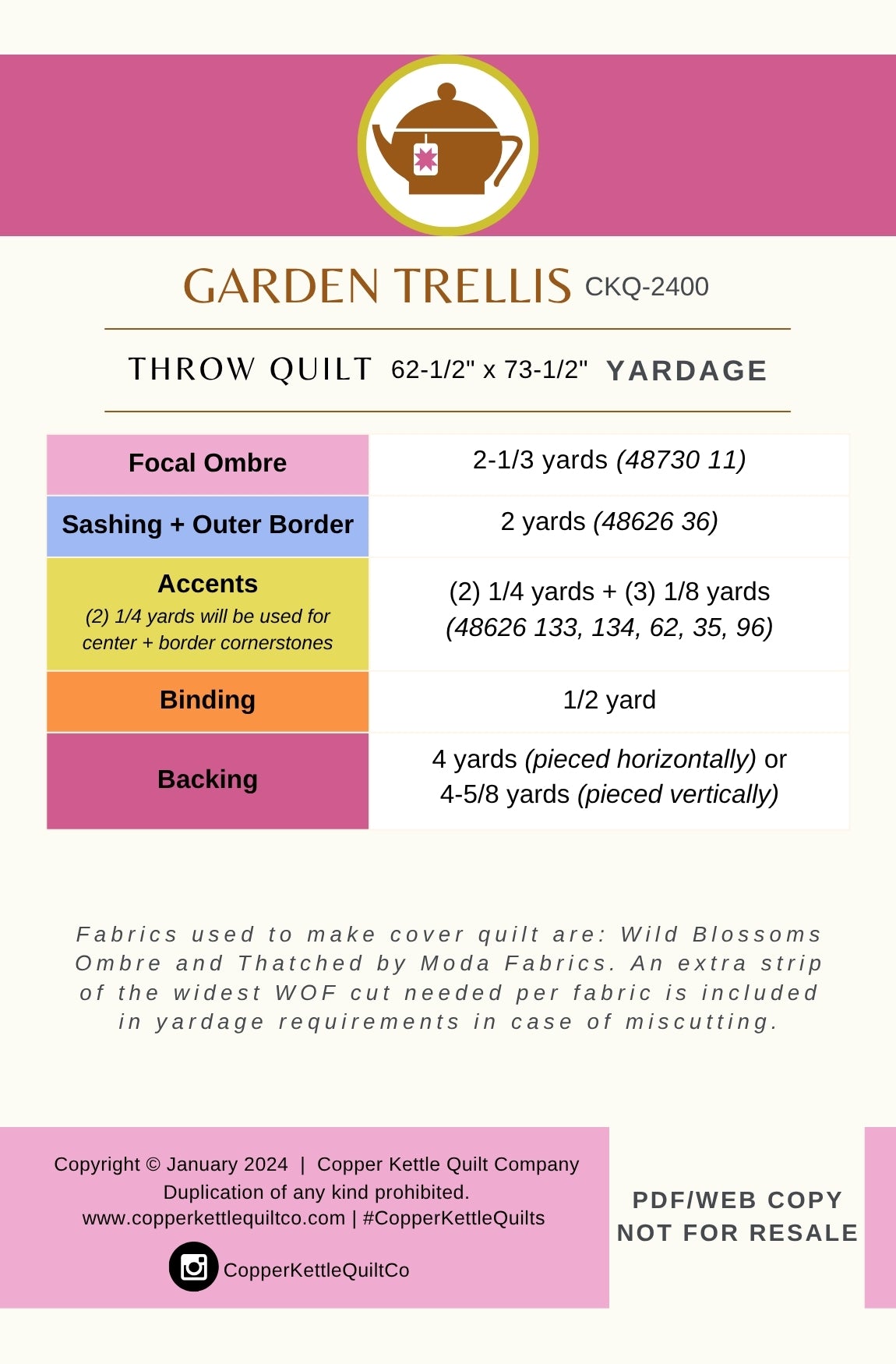 Garden Trellis | CKQ-2400 Quilt Pattern