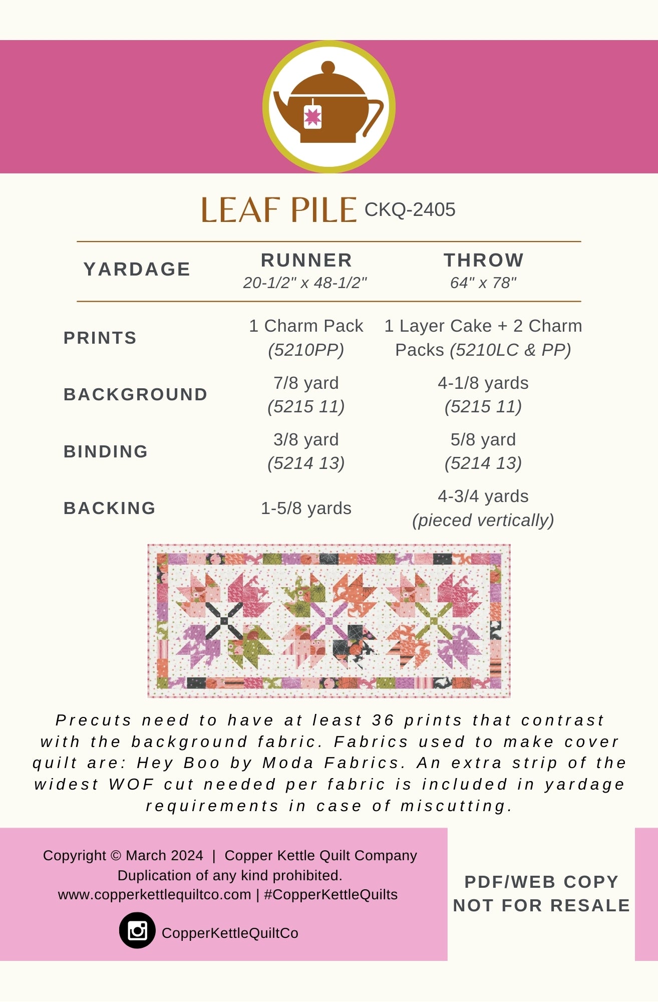Leaf Pile | CKQ-2405 Quilt Pattern