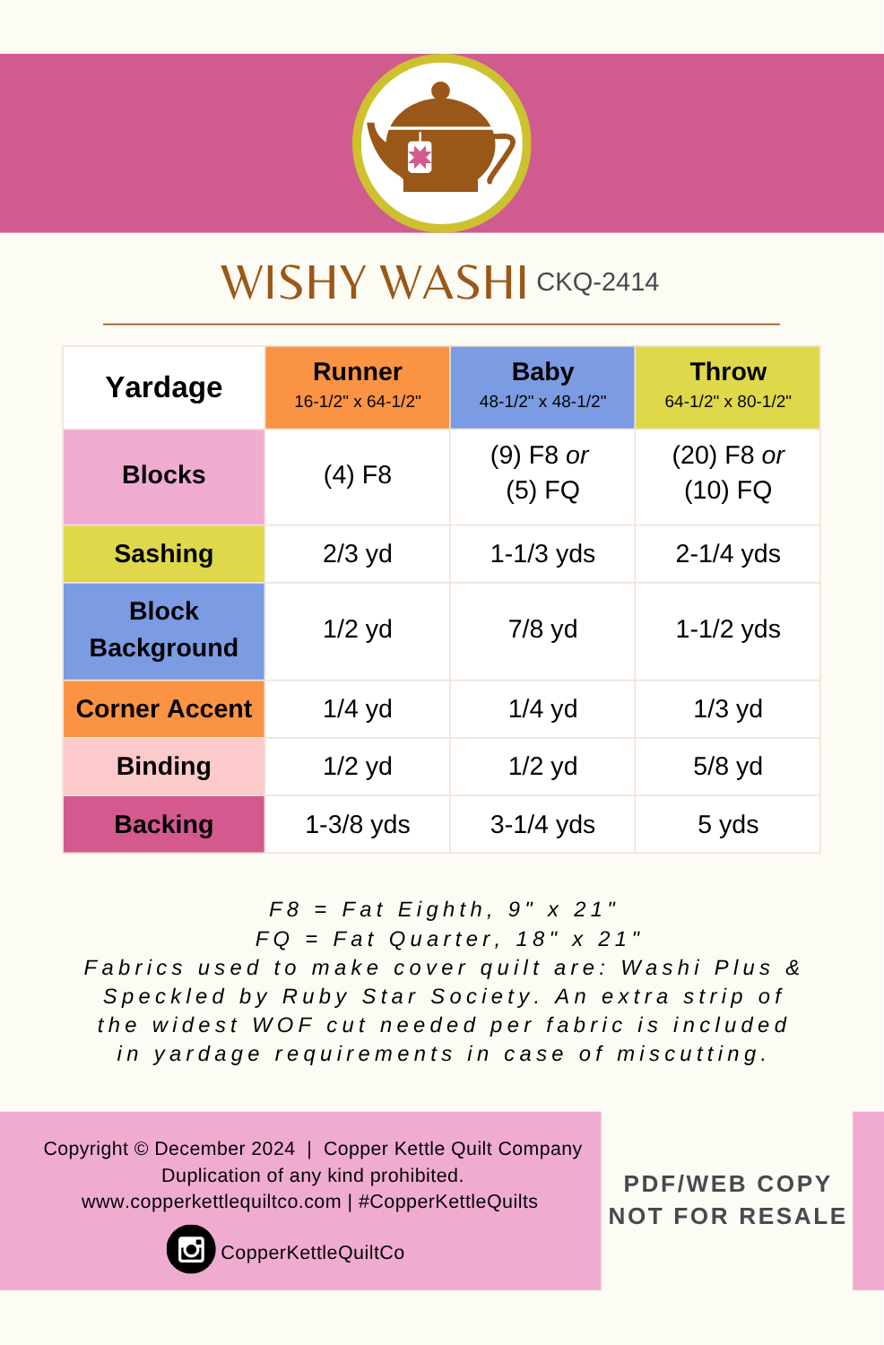 Wishy Washi | CKQ-2414 Quilt Pattern