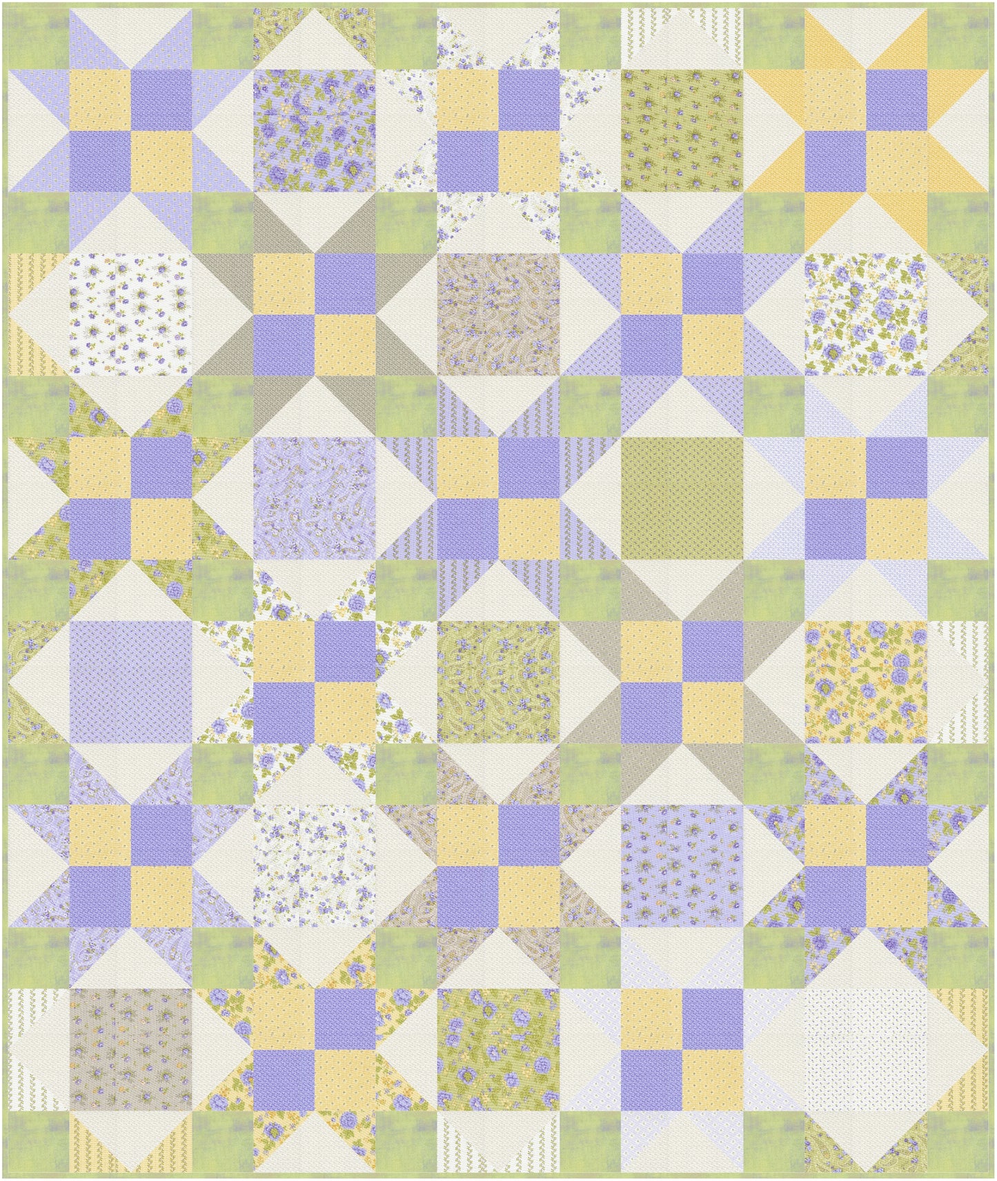 Star-Patched Lovers | CKQ-2401 Quilt Pattern
