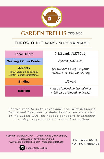 Garden Trellis | CKQ-2400 Quilt Pattern