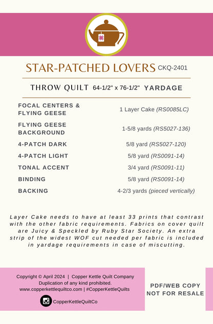 Star-Patched Lovers | CKQ-2401 Quilt Pattern