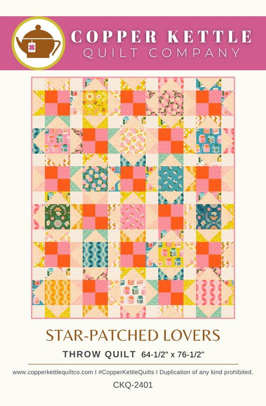 Star-Patched Lovers | CKQ-2401 Throw Quilt Pattern