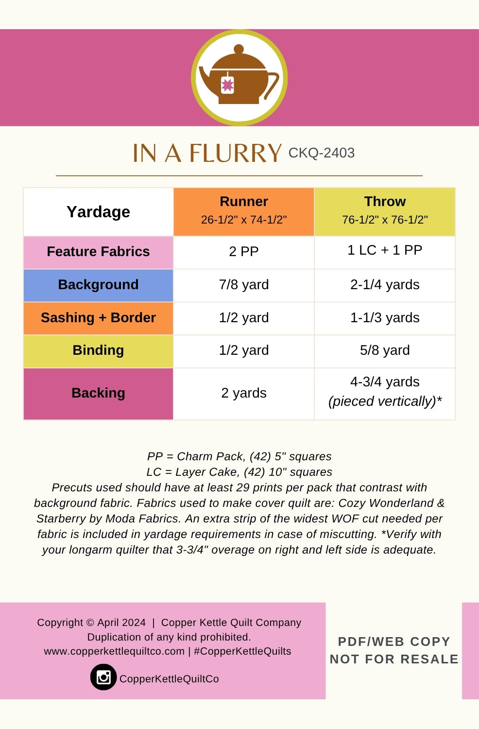 In a Flurry | CKQ-2403 Quilt Pattern