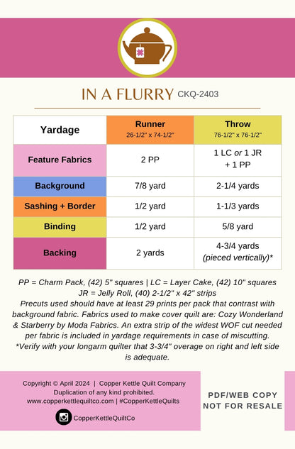 In a Flurry | CKQ-2403 Quilt Pattern