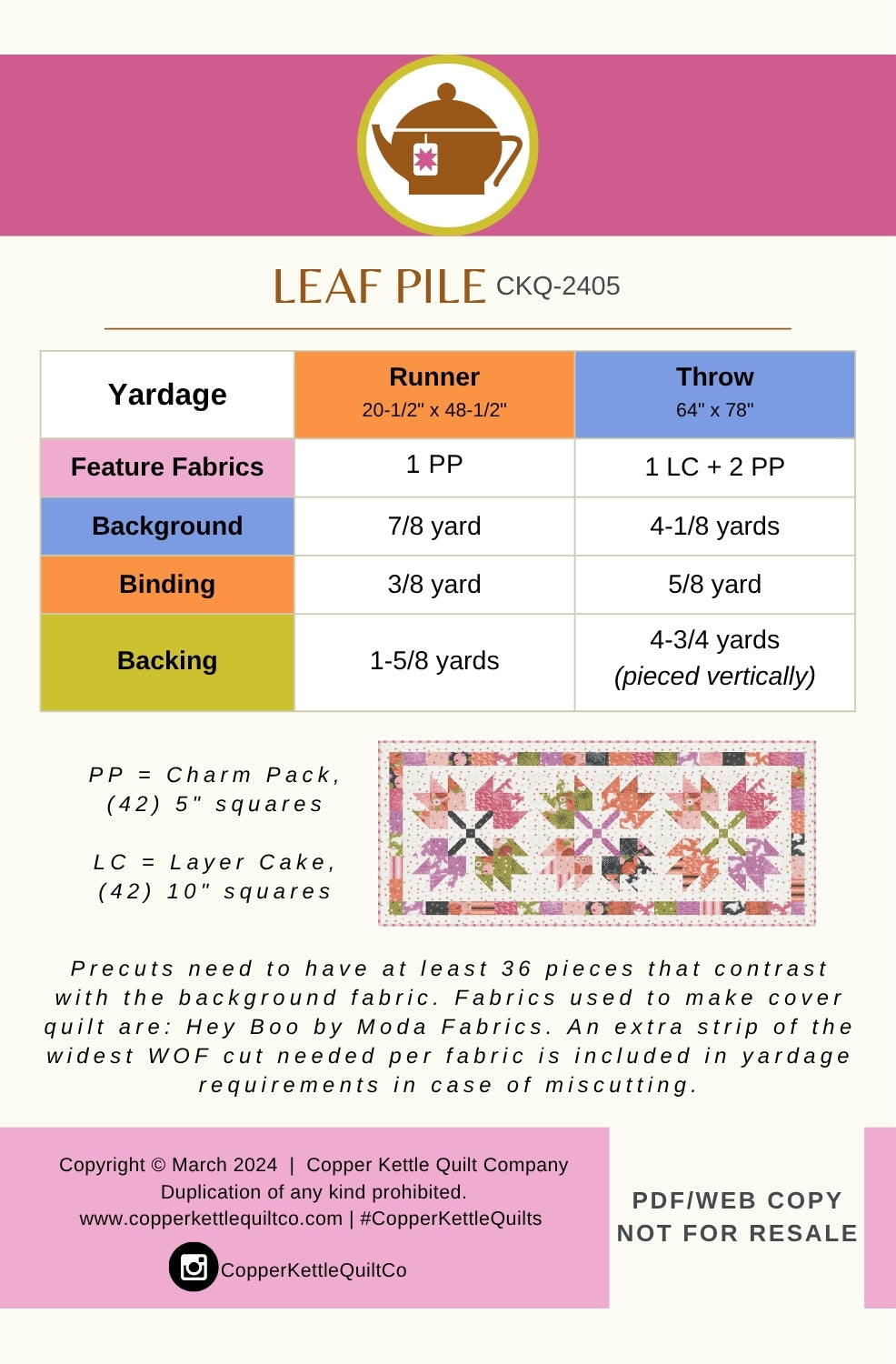 Leaf Pile | CKQ-2405 Quilt Pattern