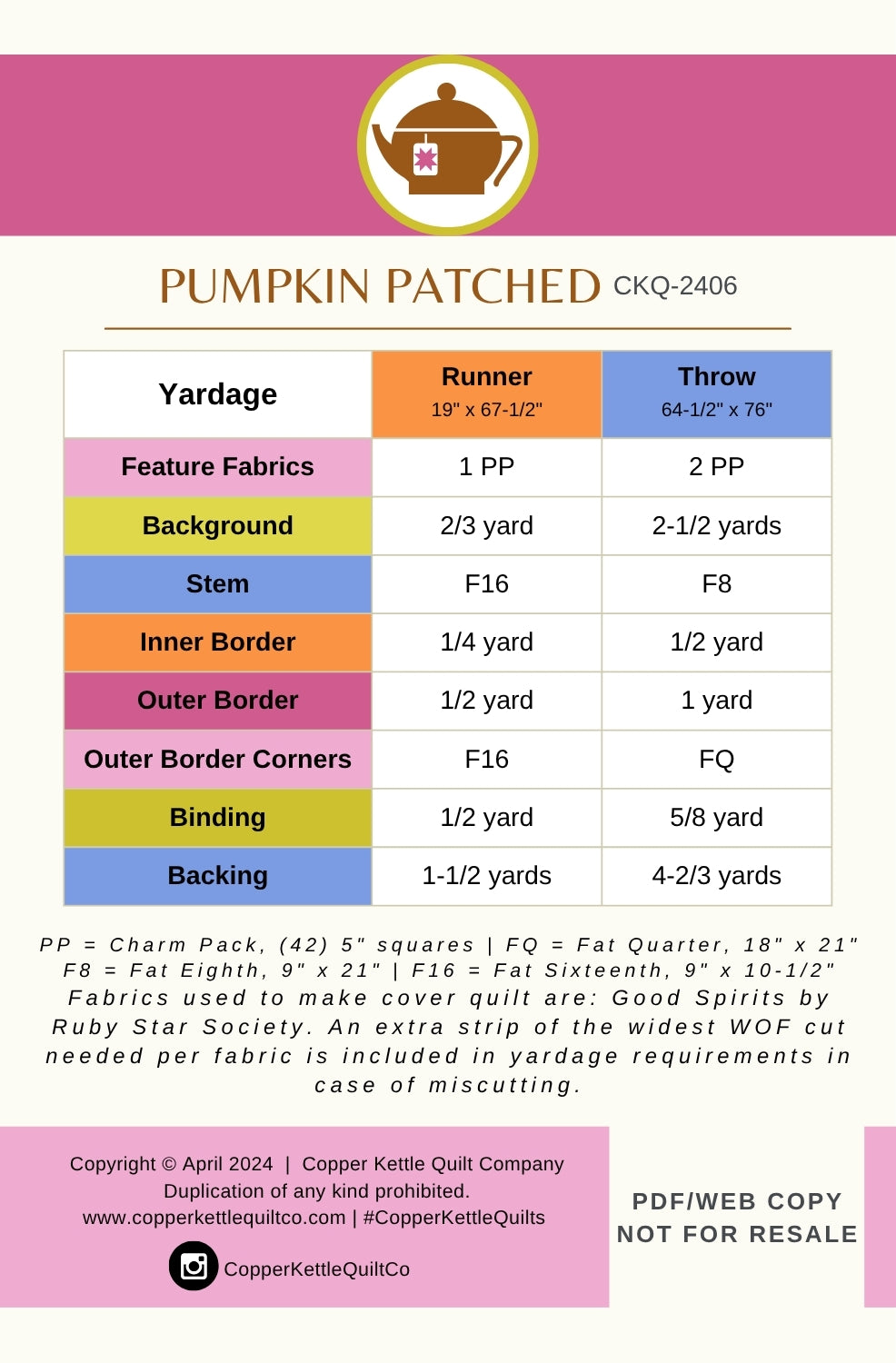 Pumpkin Patched | CKQ-2406 Quilt Pattern