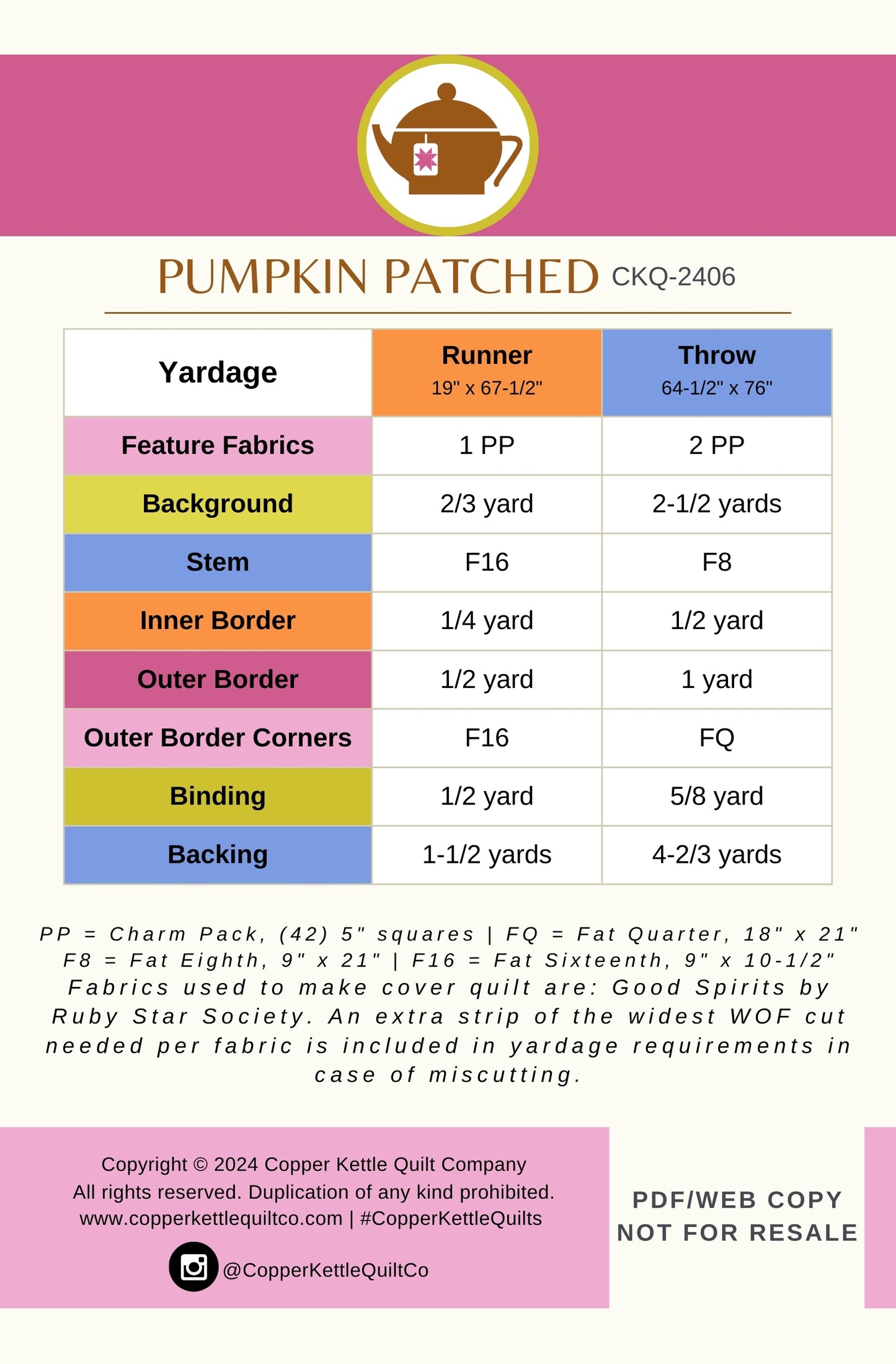 Pumpkin Patched | CKQ-2406 Quilt Pattern