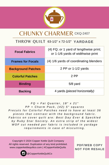 Chunky Charmer | CKQ-2407 Quilt Pattern