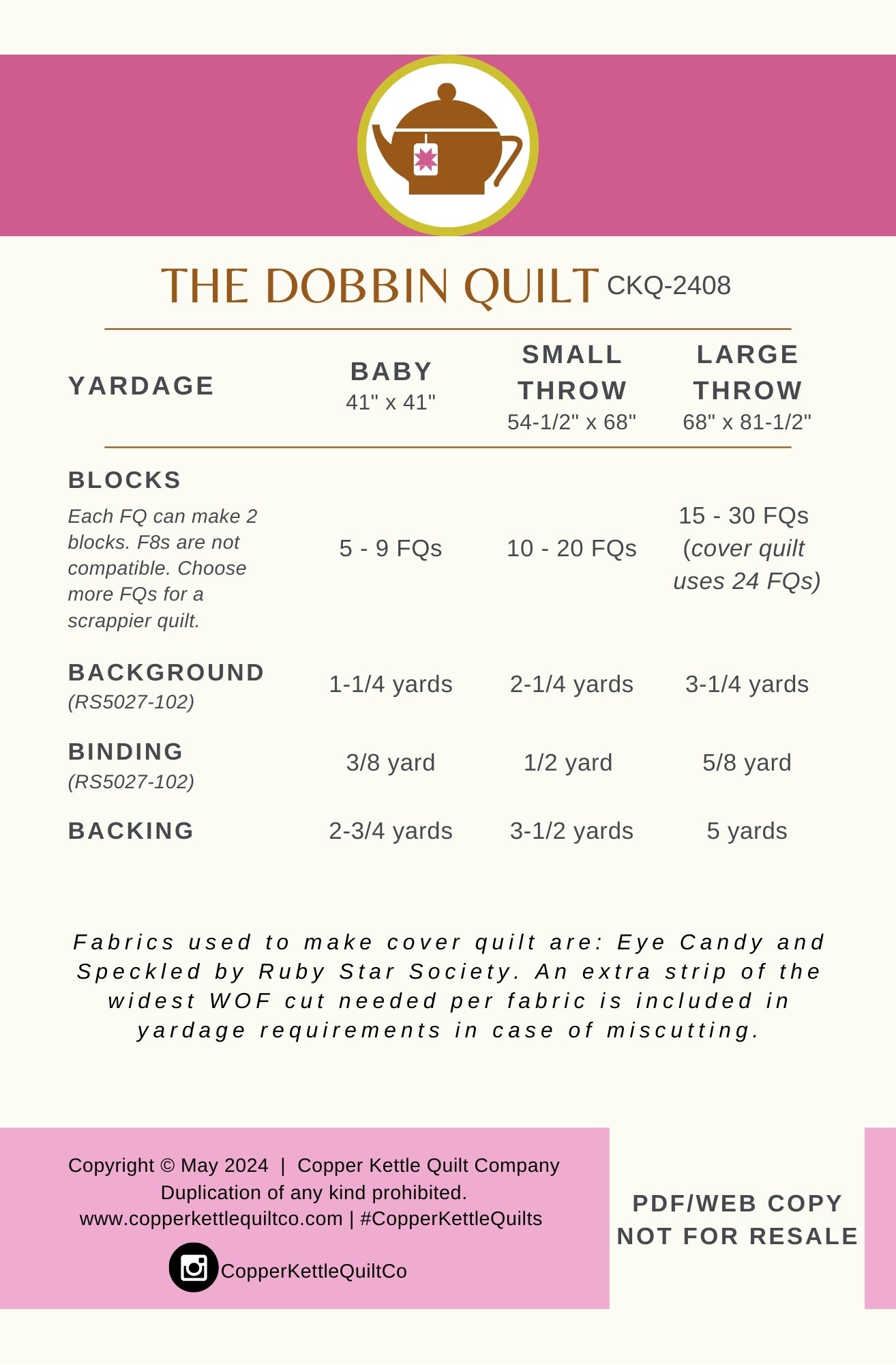 The Dobbin Quilt | CKQ-2408 Quilt Pattern