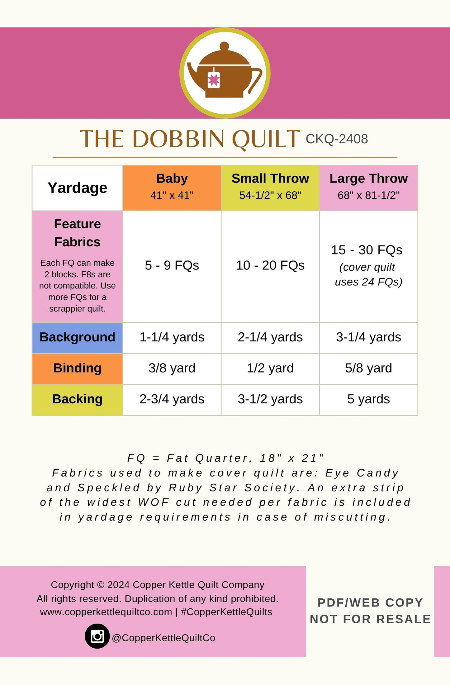 The Dobbin Quilt | CKQ-2408 Quilt Pattern