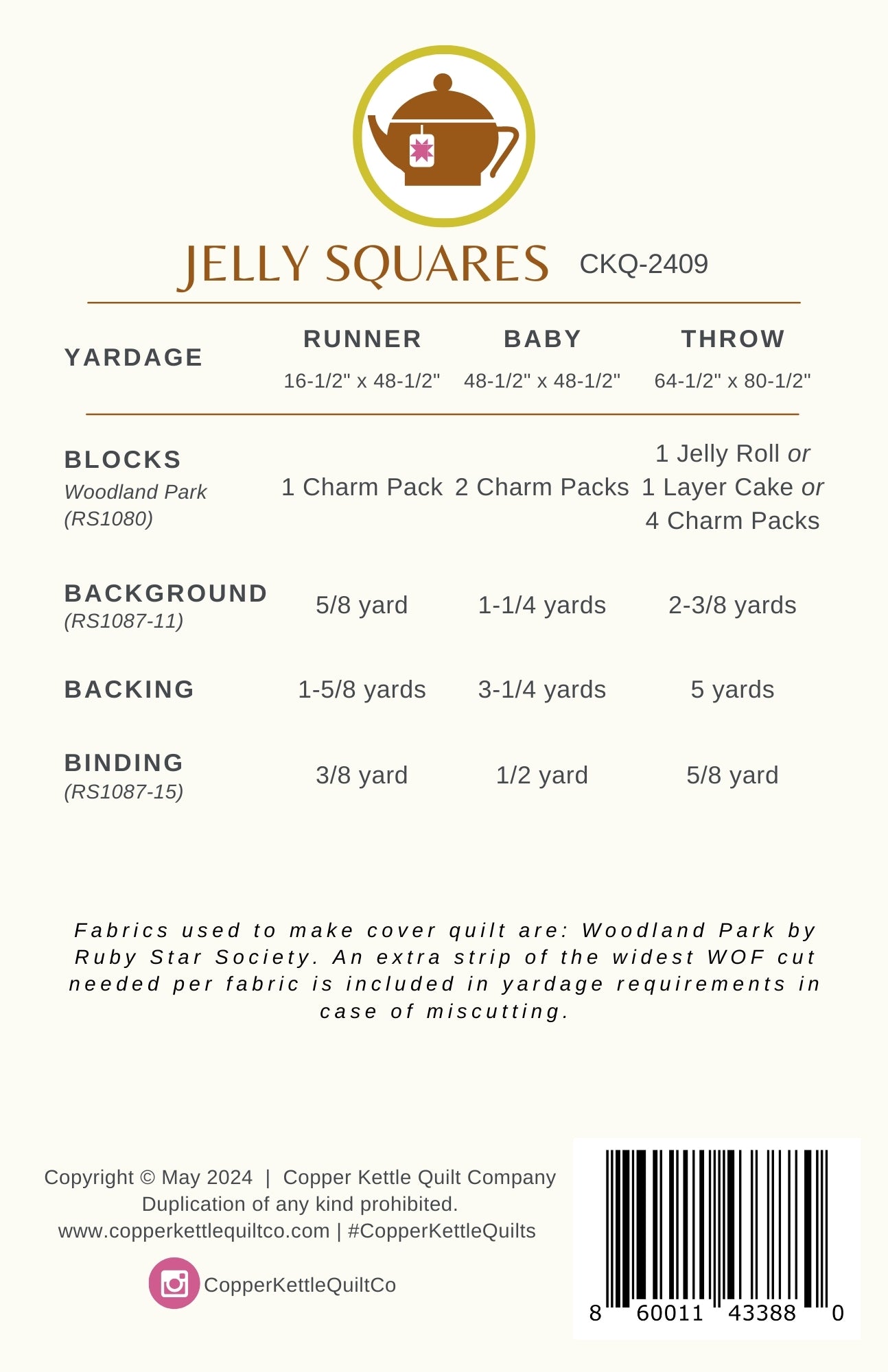 Jelly Squares | CKQ-2409 Quilt Pattern