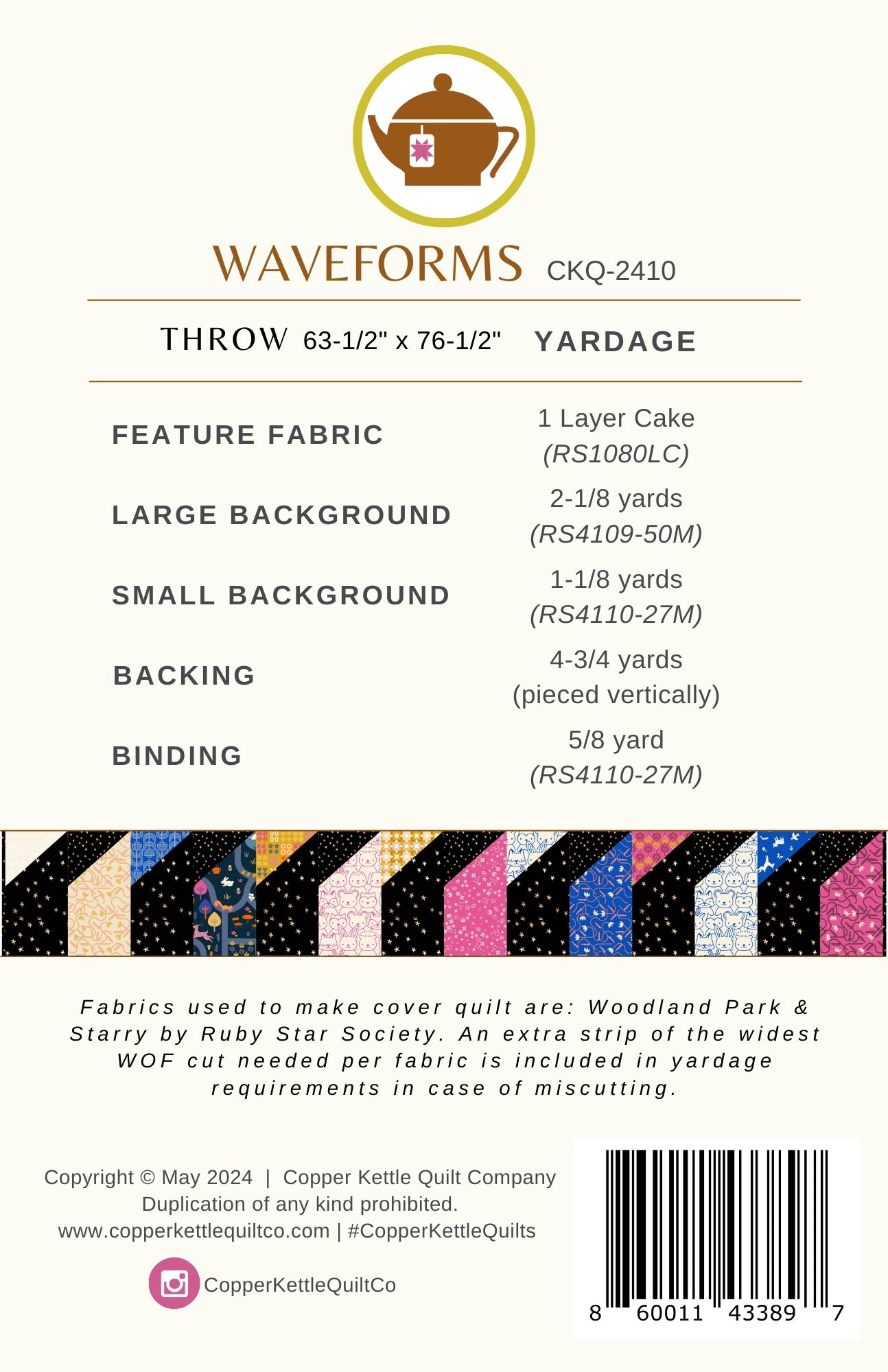 Waveforms | CKQ-2410 Quilt Pattern