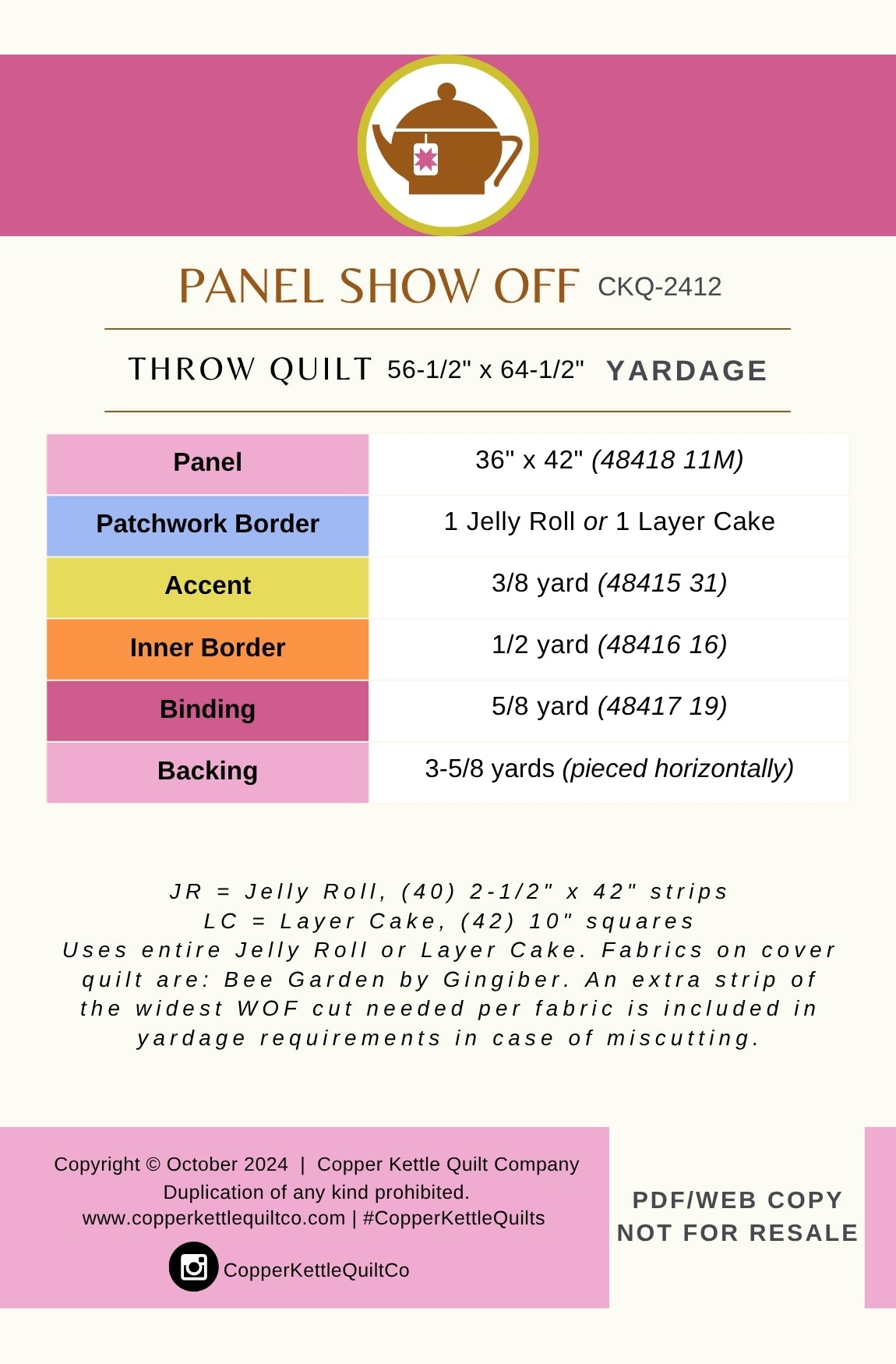 Panel Show Off | CKQ-2412 Quilt Pattern