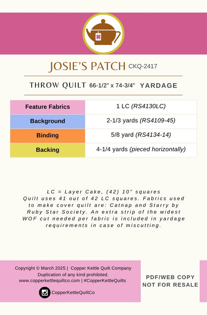 Josie's Patch | CKQ-2417 Quilt Pattern