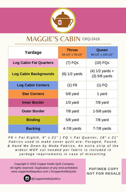 Maggie's Cabin | CKQ-2418 Quilt Pattern