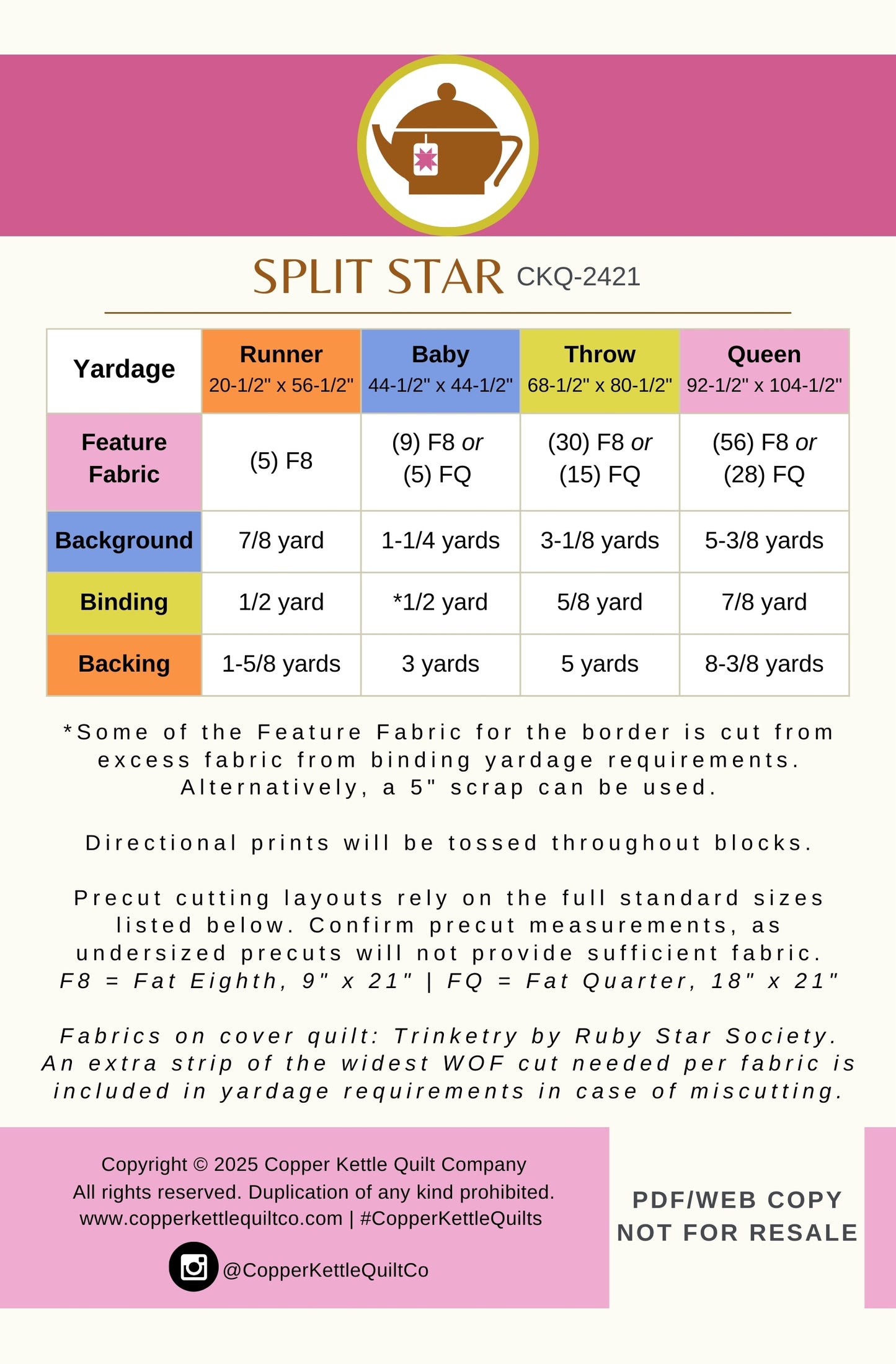 Split Star | CKQ-2421 Quilt Pattern