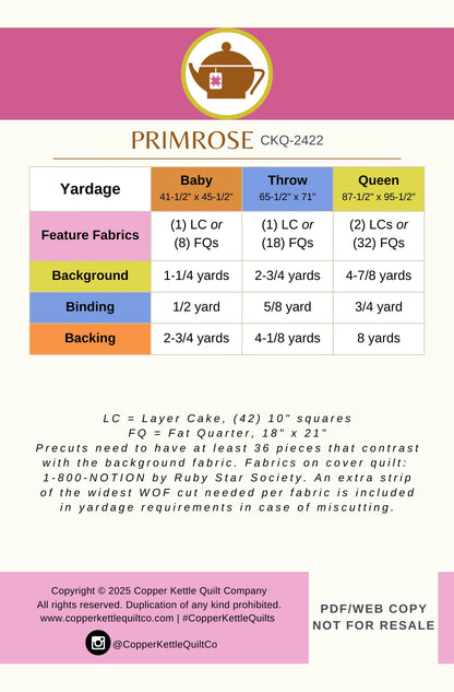 Primrose | CKQ-2422 Quilt Pattern