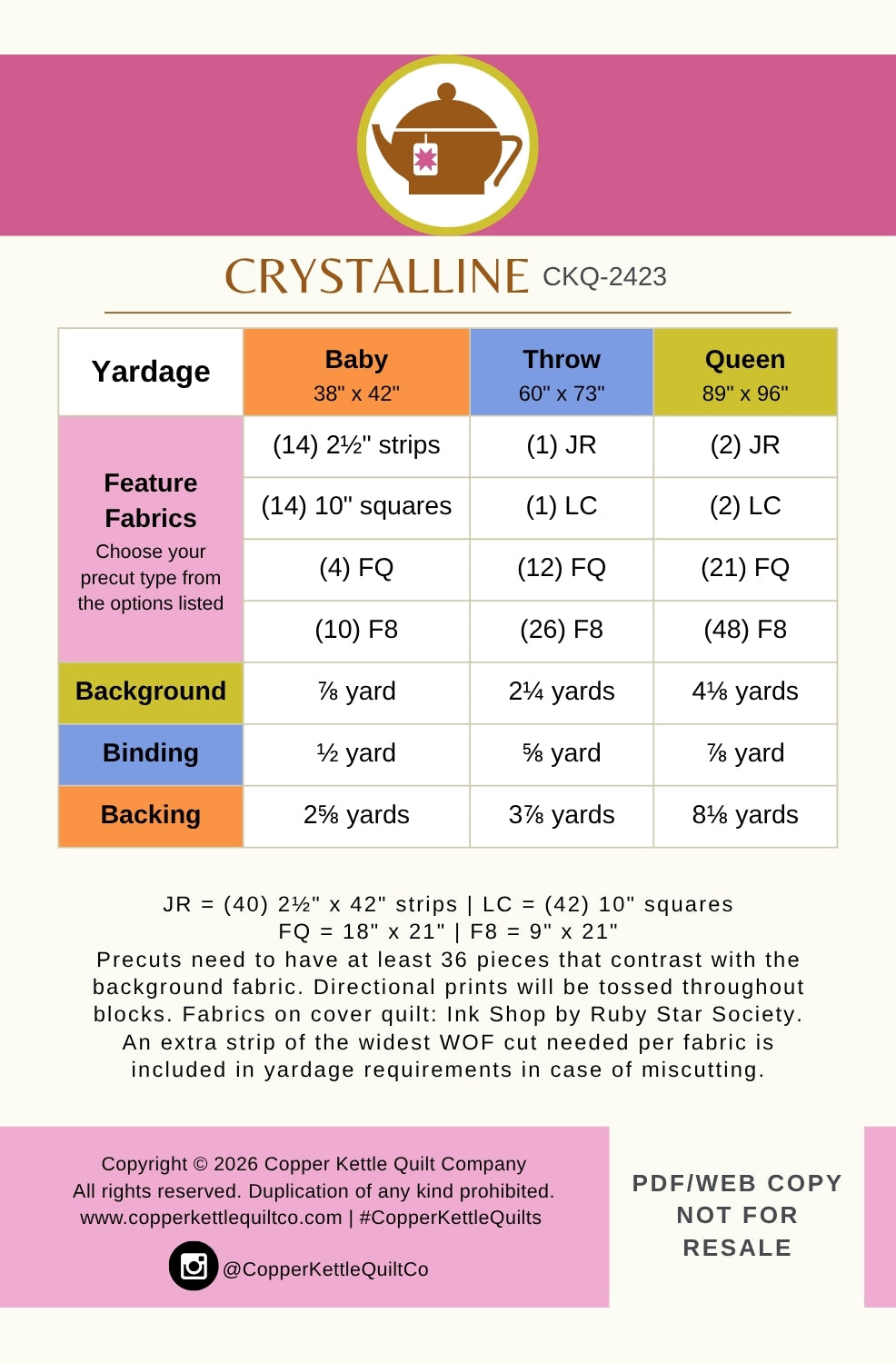 Crystalline | CKQ-2423 Quilt Pattern