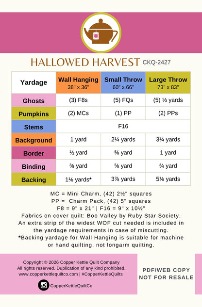 Hallowed Harvest | CKQ-2427 Quilt Pattern