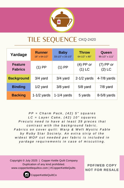 Tile Sequence | CKQ-2420 Quilt Pattern