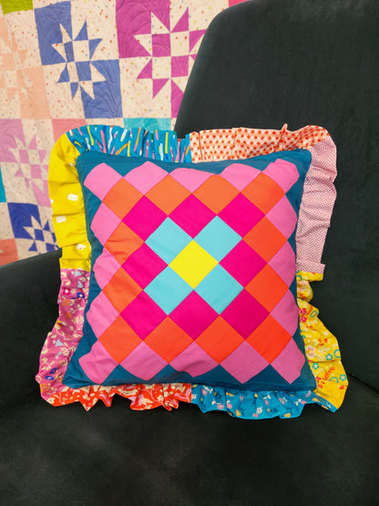 Patchwork Granny Square Pillows | CKQ-1100 Pieced Pillow Book