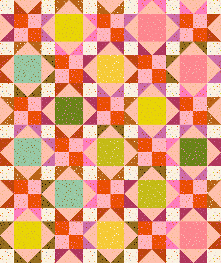 Star-Patched Lovers | CKQ-2401 Quilt Pattern